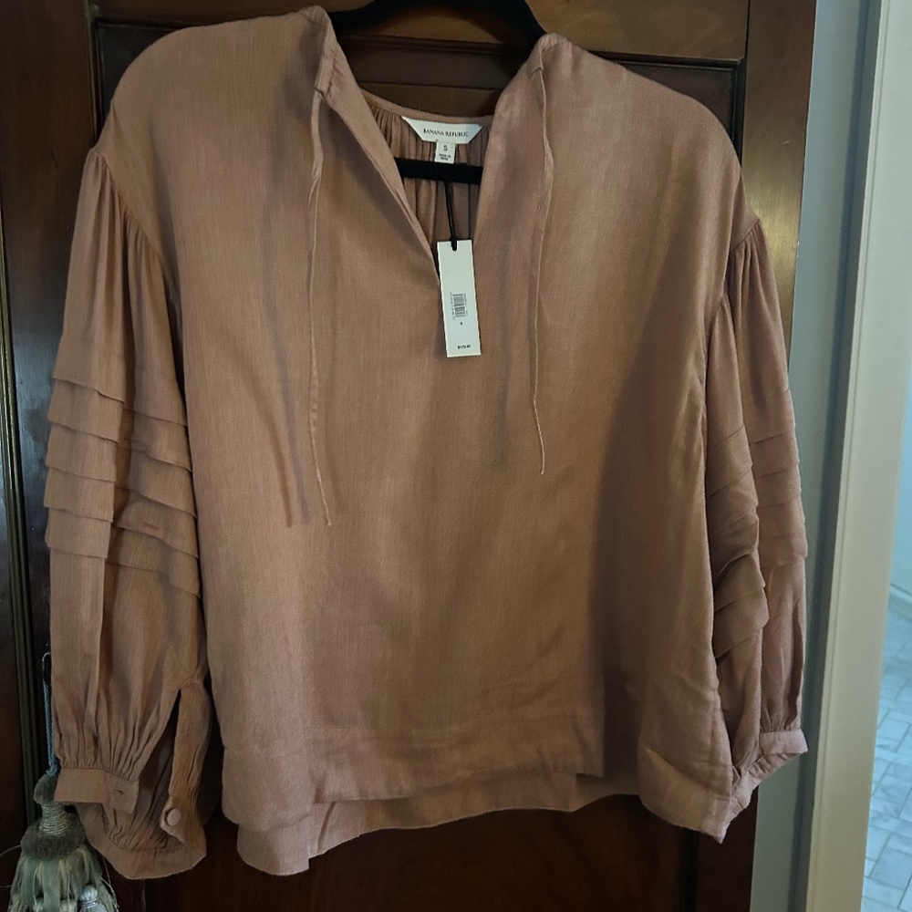 Banana Republic flannel peasant blouse